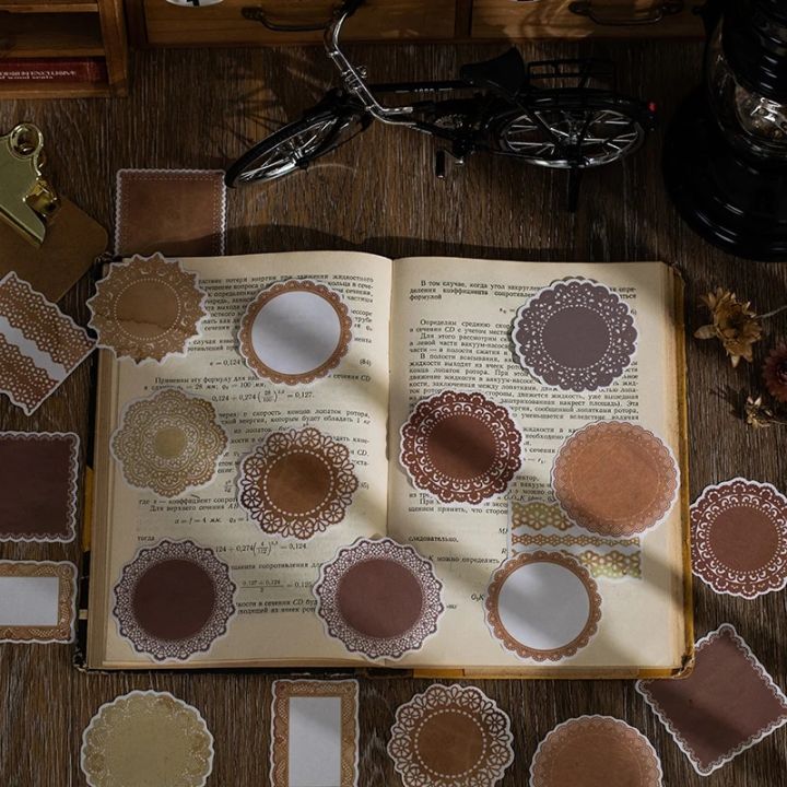 JIANQI%2030pcs/pack%20Lace%20Decorative%20Stickers%20Scrapbooking%20Diary%20Deco%20Junk%20Journal%20Stationery%20Ins%20Style%20Stationery%20Stickers%20-%20Image%205