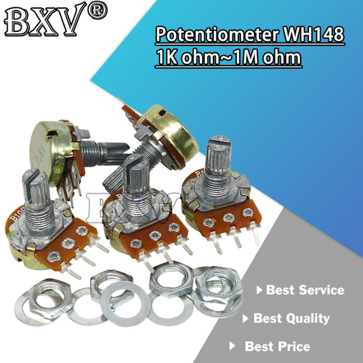 2PCS/LOT WH148 B1K B2K B5K B10K B20K B50K B100K B500K 3Pin 15mm Shaft ...