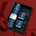 Romantic Premium Stainless Steel Thermo Flask- 500ml Vacuum Insulated Bottle with Two Cups - Hot & Cold Drinks - Multi Colors Gift Set. 
