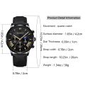 2Pcs Male Leather Bracelets Quartz Watch Set Man Fashion Casual Accessories. 