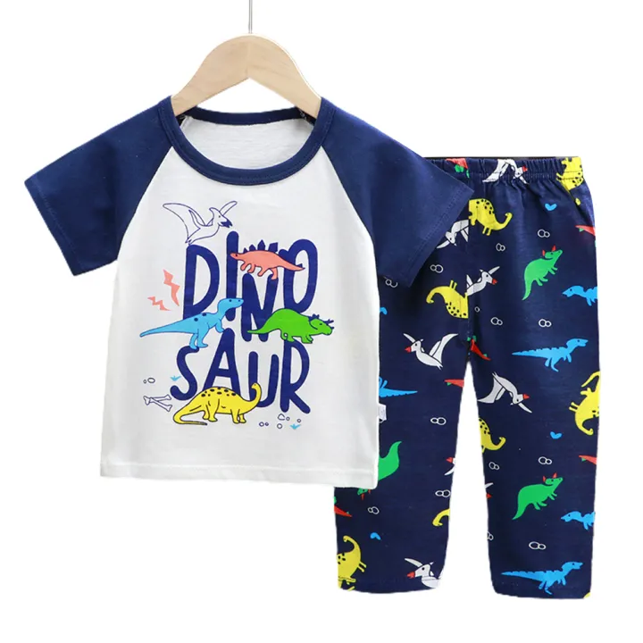 Yfashion%202pcs%20Boys%20Cotton%20Pajamas%20Set%20Short%20Sleeve%20Trousers%20Suit%20Air%20Conditioning%20Clothes%20For%201-6%20Years%20Old%20Kids%20-%20Image%206