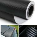 3D Black Carbon Fiber Sticker Vinyl Decal for Laptop Car Phone Universal Stick-on Application. 