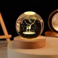 3D Crystal ball  Laser Engraved USB LED Night Light Birthday Christmas Gift Glass Sphere Home Decoration. 