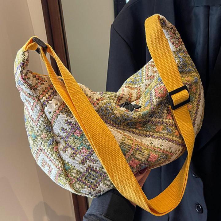 TrendAura Retro Knit Shoulder Bag For Women With Openwork Design And Zippered Interior Pockets main image 1