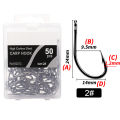 Poplikdfr 50pcs Fishing Hooks Beak Offset Circle Hook High Carbon Steel Barbed Long Shank Hooks With Box Package For CARP Saltwater Freshwater. 