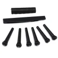 2 Sets Black and White ABS Bridge Pins & Saddle & Nut Replacement Parts for Acoustic Guitar. 