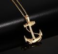 Hot Titanium Steel Boat Anchor Pendant Necklace Trendy Men's Personality Vintage Cross Jewelry Gift for boyfriend. 