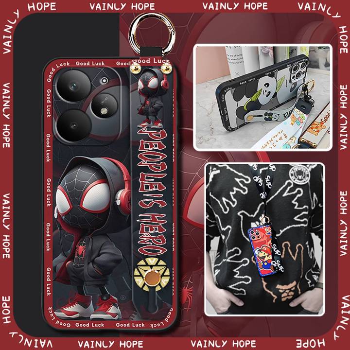 Wrist Strap Phone pouch Phone Case For OPPO Realme Neo7 Turbo Phone Holder Fashion Design Kickstand Anime Cute Anti-dust