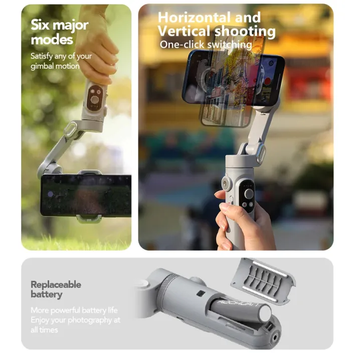 AOCHUAN%20Smart%20X%20Pro%203-Axis%20Foldable%20Handheld%20Gimbal%20Stabilizer%20with%20Fill%20Light%20Wireless%20Charging%20For%20Smart%20Phone%20Action%20Camera%20-%20Image%208