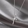 Female Popular Cross Pendants Necklaces / Elegant Clavicle Necklace / Simple Silver Color Chain Choker / INS Fashion Jewelry Accessories. 