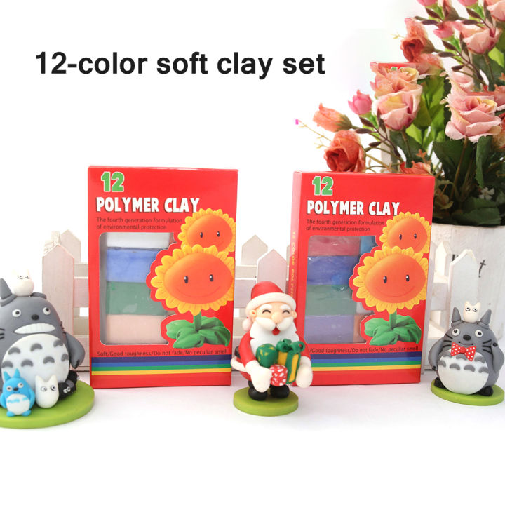 【GlobalTrendz】12/42 Colors Polymer Clay Starter Kit DIY Oven Bake Clay Baking Modeling Clays Accessories And Storage Box Kid Gift