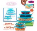Food Storage Boxes with Lid | Food Vegetable Fruit Snacks Fridge Organizer Container, Airtight Plastic Containers for Refrigerator Kitchen - Pack of 6. 
