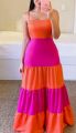 Pradon Fashion Women's Long Frock , Ladies Gorgeous Colorful Tired Maxi Dress , Girls Beautiful Outfit Summer Dress, Attractive and Catchy Color Boho Dress. 