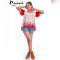 Privi Fashion Cold Shoulder Top for Women. 