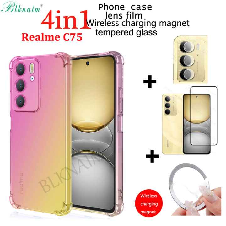 BLKNAIM%204-in-1%20NEW%20For%20Realme%20C75%20case%20Anti-fall%20Color%20phone%20case%20+%20Screen%20Protectors%20tempered%20glass+Magnetic%20car%20mount%20+Lens%20Film%20-%20Image%202