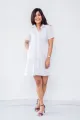 Marina Mini Linen Dolly Dress- White. 