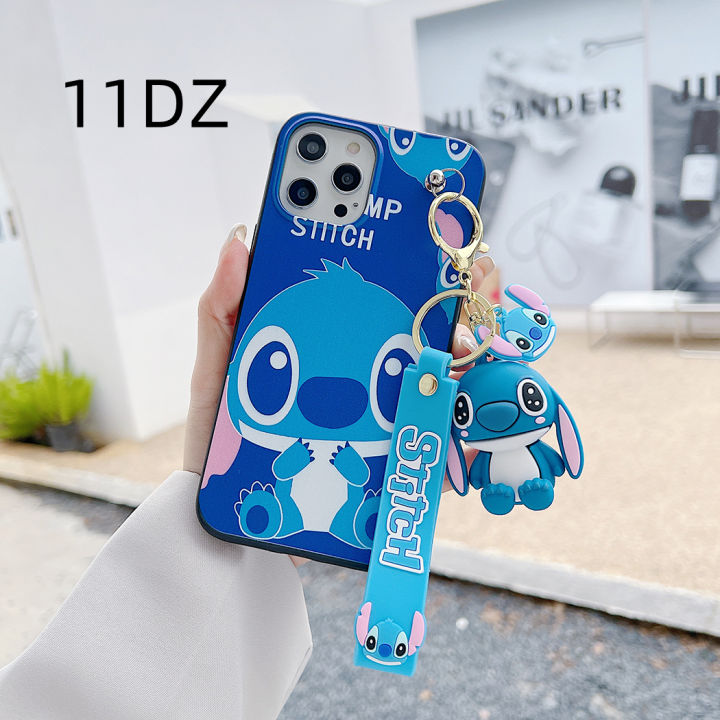 Stitch Phone Case Infinix Note 3 7 7 Lite 8 8i 10 10 Pro 11 11 Pro 11i 11s Phone Casing Cartoon Stitch Wristband Lanyard Strap Silicone Shockproof Phone Cover