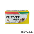 Pet Vit Tablets for Dogs and Cats 100 Tablets Multivitamin Tablets Pet Vitamin. 
