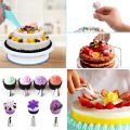 Cake Decorating Kit,132Pcs Cake Making Decoration Tools with Cake Turntable Stand,Cupcake Wrappers,Icing Piping Nozzles,Russian Tips,Baking Decorations Supplies Set. 