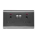 Modular Black 13 Amp Twin Socket Outletwith Neon. 