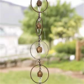 Steel Leaf Rain Chain, Garden Gift for Mom, Gutters, Rain Catcher C. 