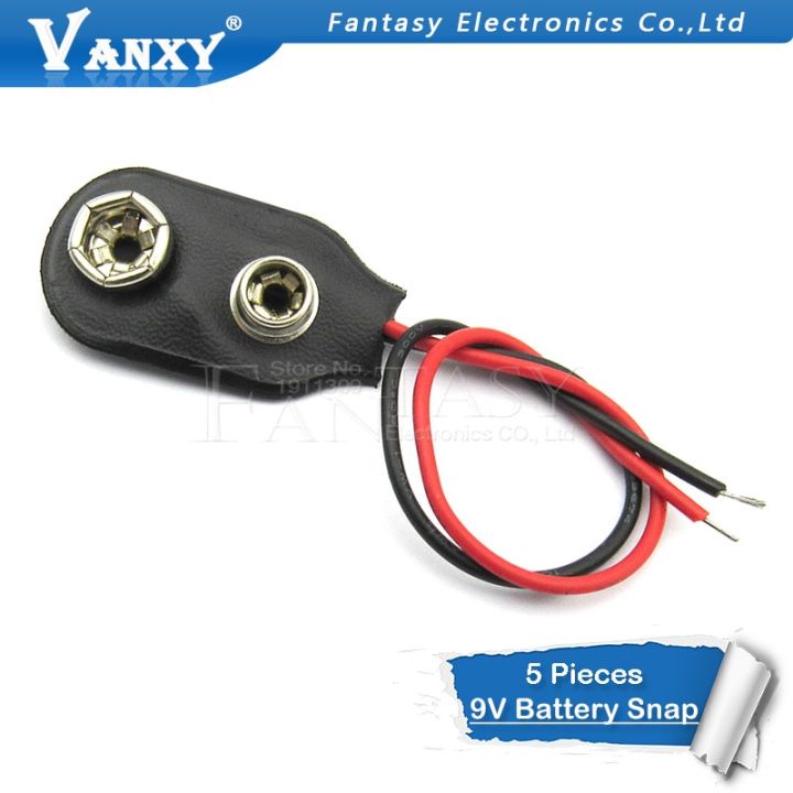 10-Pack 9V Battery Connector Clip – I-Type Housing With Lead Wires, Harness Holder Pigtail Snap For 9-Volt Terminals, Electronics Projects