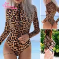 Muses Mall Women Swimming Playsuit Leopard Print Underwater Performance Surfing Bodysuit. 