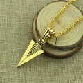 Arrowhead Pendant Men Necklace Vintage Alloy Chain Spearpoint Necklace Fashion Accessories. 