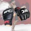 UFC MMA Thick Boxing Gloves Taekwondo Sports Leather Half Finger Glove Muay Thai Glove Sandbag Gloves Professional TKD Training Equipment. 