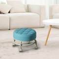 Rolling Stools with Wheels 360° Rotating Housework Stool PU Leather Seat Padded Shoe Changing Stool. 