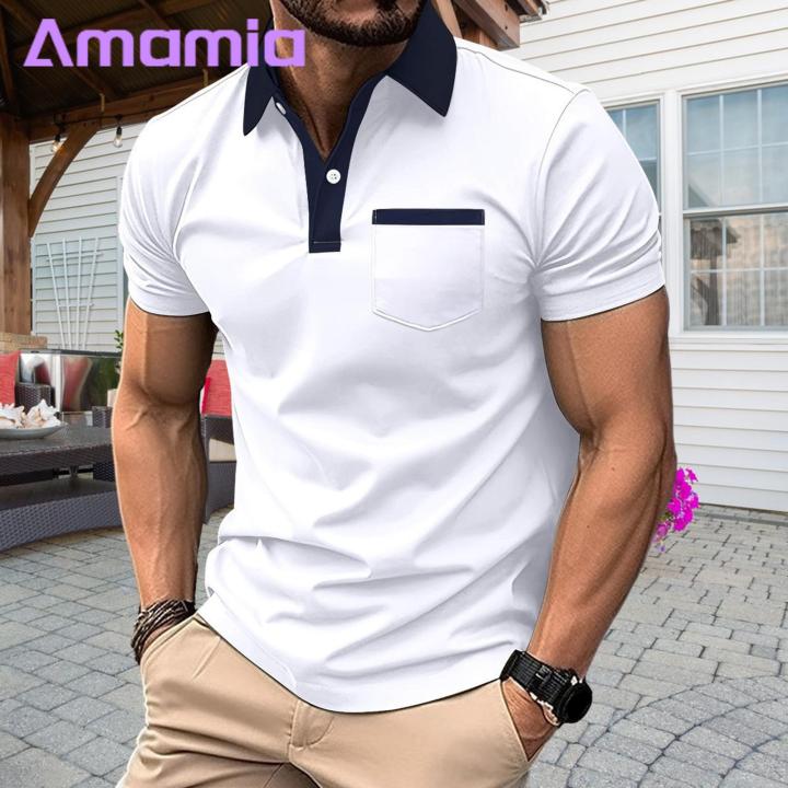 Comfortable%20Stretchy%20Shirt%20Men's%20Summer%20Shirt%20with%20Zipper%20Patch%20Pocket%20Breathable%20Slim%20Fit%20Casual%20Top%20for%20Daily%20Wear%20-%20Image%208