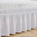 Elastic Polyester Bed Ruffle Skirt Easy Fit Spread Cover Valance Bedroom Home Comfortable Soft Breathable. 