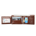 Bostanten PU Leather Tri-Fold Zipper Coin Wallet For Men. 