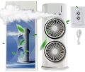 Dual-Head Quiet Mist Fan with Remote Control - USB Powered, High Wind Speed Desktop Cooler for Office and Home Use SMT. 