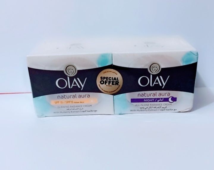 Olay Natural White Day & Night Cream 7 In One Glowing Fairness Cream SPF 24 50G 2Pack Moisturizers 7 Benefits In Just 1 Bottle 100% Originals