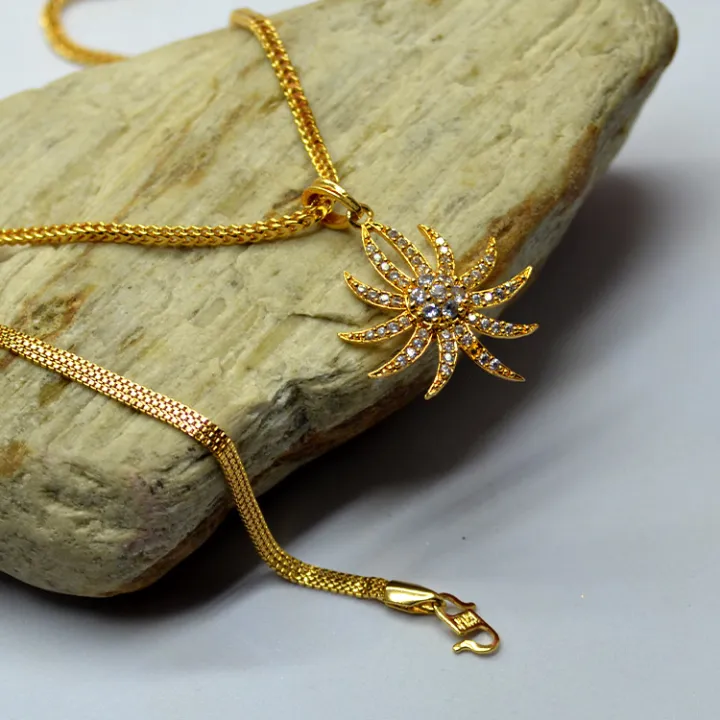 Gold plated 1.9mm fox singapore chain with pendant and bracelet 🦋😍 ...