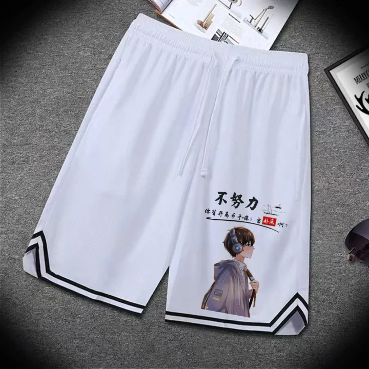 2023New%20Summer%20Mesh%20Ice%20Silk%20Casual%20Pants%20Men's%20Sports%20American%20Basketball%20Shorts%20Boys%20Loose%20Shorts%20-%20Image%203