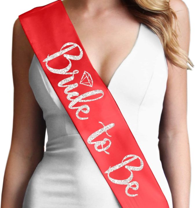 "Bride%20to%20Be"%20Sash%20-%20Bridal%20Shower%20Gift%20Bridal%20Sash%20Bachelorette%20Sash%20Wedding%20Sash%20Bride%20Accessories%20&%20Gifts%20(Red%20%20with%20White%20Lettering)%20-%20Image%203