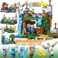 NYT 2020  Building Minecraftinglys Compatible Building Block Assembly Children'S  Puzzle Building Block Waterfall Warhorse Toys. 
