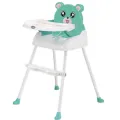 3-in-1 Convertible Baby High Chair Booster Toddler Stool Removable Tray Adjustable Legs Little Wawe. 