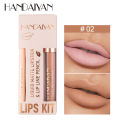 HANDAIYAN-9-Color Lip Glaze Lip Liner Set Non-stick Cup Lipstick Lip Liner Set Lipstick Set. 