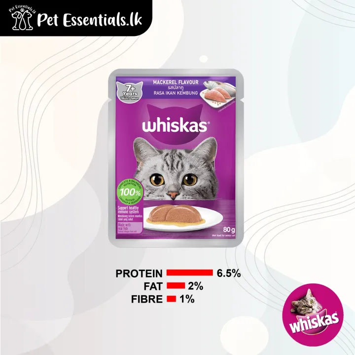 Whiskas Wet Food 7+ year ( Mackerel 80g )