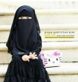 Women and Baby girls Hijab black color single Layer Niqab Veil Face Cover Scarf Shawl. 