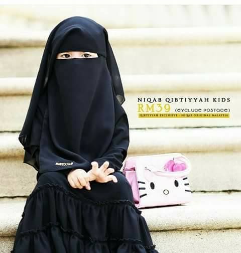 Women%20and%20Baby%20girls%20Hijab%20black%20color%20single%20Layer%20Niqab%20Veil%20Face%20Cover%20Scarf%20Shawl%20-%20Image%204