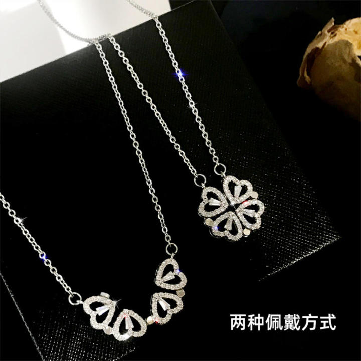 Cute%20Four%20Leaf%20Clover%20Necklace%20Dainty%20%20Necklace%20for%20Teen%20Girls%20Christmas%20Jewelry%20Necklaces%20for%20Girls,%20Heart%20Necklace%20for%20Women,%20-%20Image%204