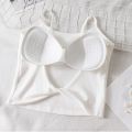 2023New Inner Wear Outer Wear Backless Top Women's Sling Beauty Back Short Exposed Umbilical Cord Chest Pad Underwear Vest. 