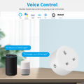 20A Tuya Smart Socket Plug WiFi UK Plug 3pin Adapter Home Alexa Voice Control With Energy Monitering Timer Function Power Outlet Set. 