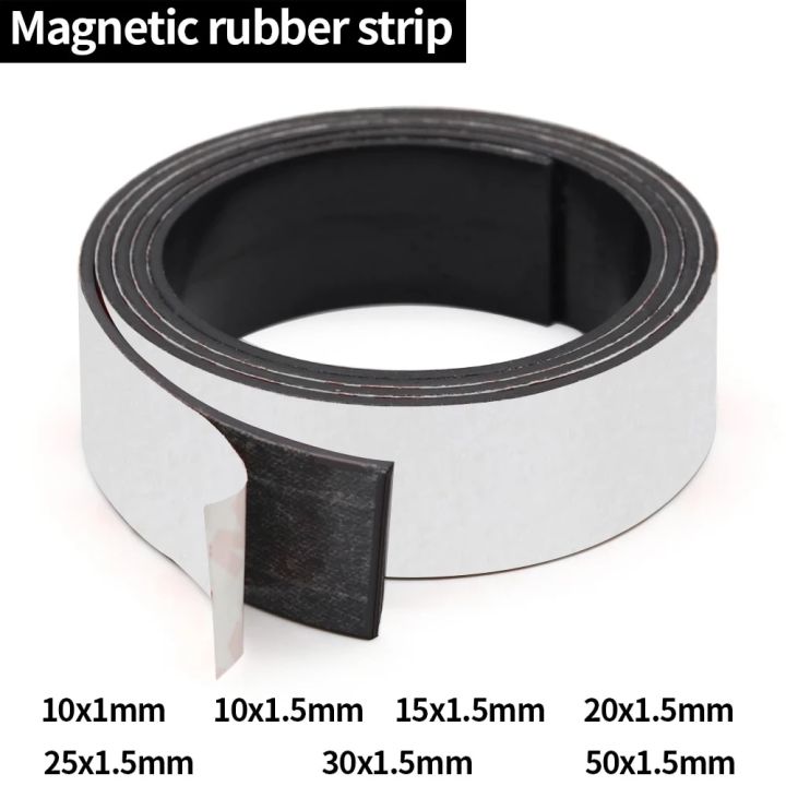 10/15/20/25/30/40/50x1.5mm Self Adhesive Magnetic Tape Rubber Magnet Tape Strong Flexible Magnet Strip