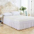 Elastic Polyester Bed Ruffle Skirt Easy Fit Spread Cover Valance Bedroom Home Comfortable Soft Breathable. 