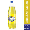 Fanta Cream Soda, Flavoured Soft Drink, Creamy & Vibrant Cold Drink, Instant Refreshment, Recyclable Bottle, 1500 ML. 
